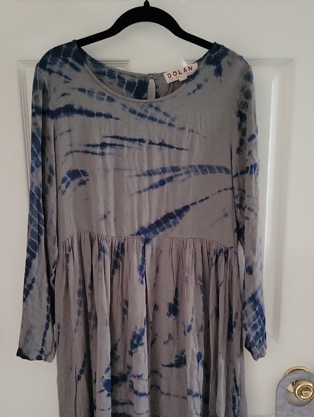 Anthropologie Dolan Green Blue Tie Dye Long Sleeve Maxi Dress